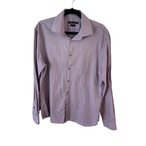 John Varvatos Slim Fit Button Down Lilac Size 16.5 34/35 Men’s Long Sleeve - Picture 3 of 10
